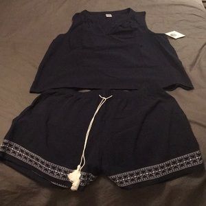 Navy Blue Linen Summer PJs